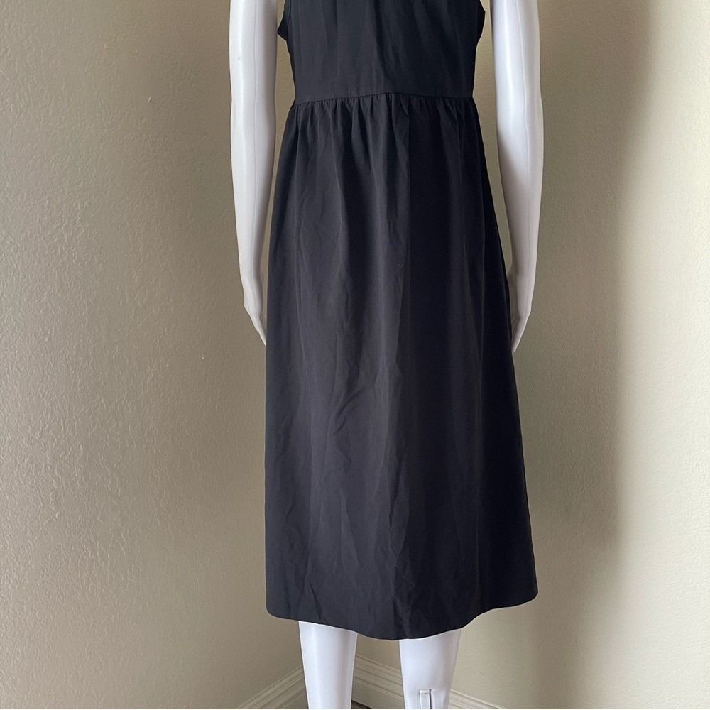 J Crew Factory Black Long Stretchy Relaxed Fit Pockets Sleeveless Dress PS - Picture 6 of 8